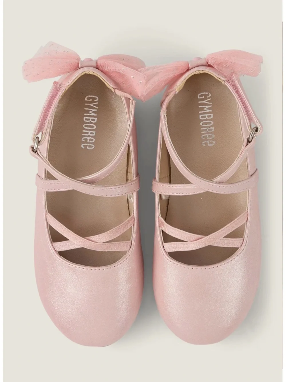 Gymboree Pink Shimmer Bow Ballet Flats - On Pointe - Size 12